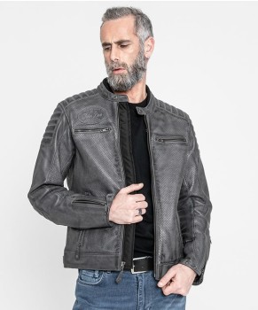kurtka skórzana Storm szara