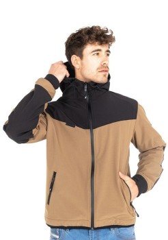 Softshell XTM Hoodie V3 Rip Stop czarno-brązowy